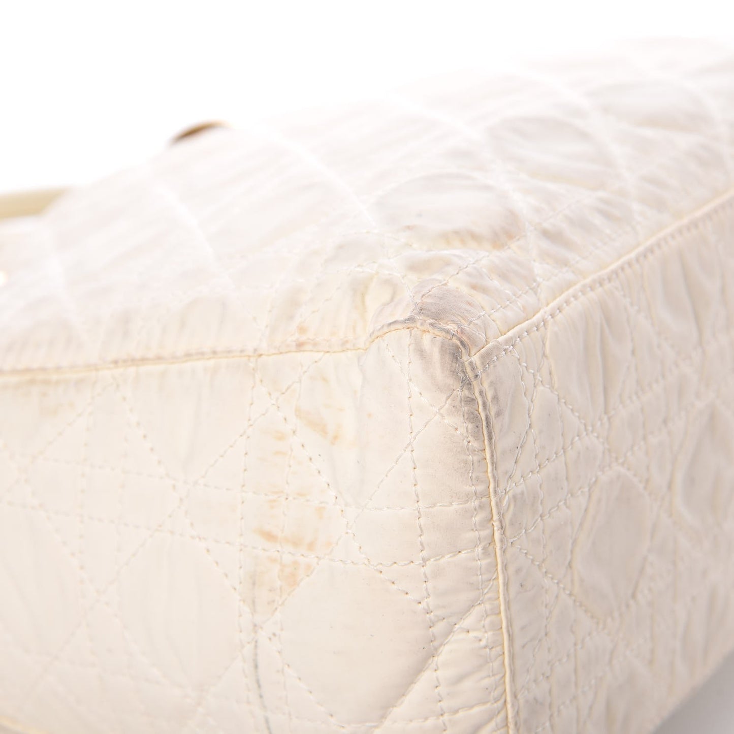 Nylon Cannage Medium Lady Dior White