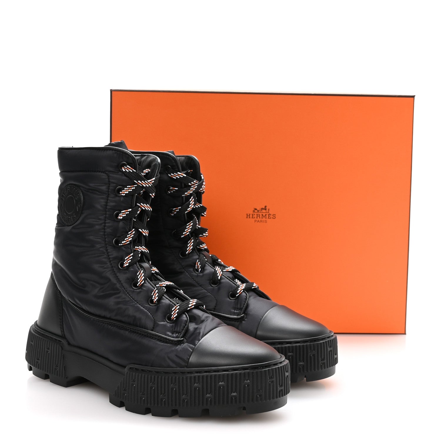 Hermes Calfskin Parachute Fresh Ankle Boots 39 Black 9 of 9