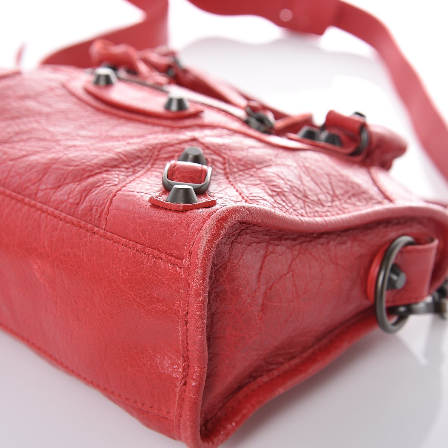 Balenciaga Agneau Classic Hardware Mini City Rouge Cardinal 9 of 11