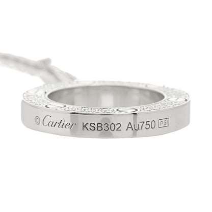 Cartier 18K White Gold Diamond LOVE Paved Necklace 6 of 6