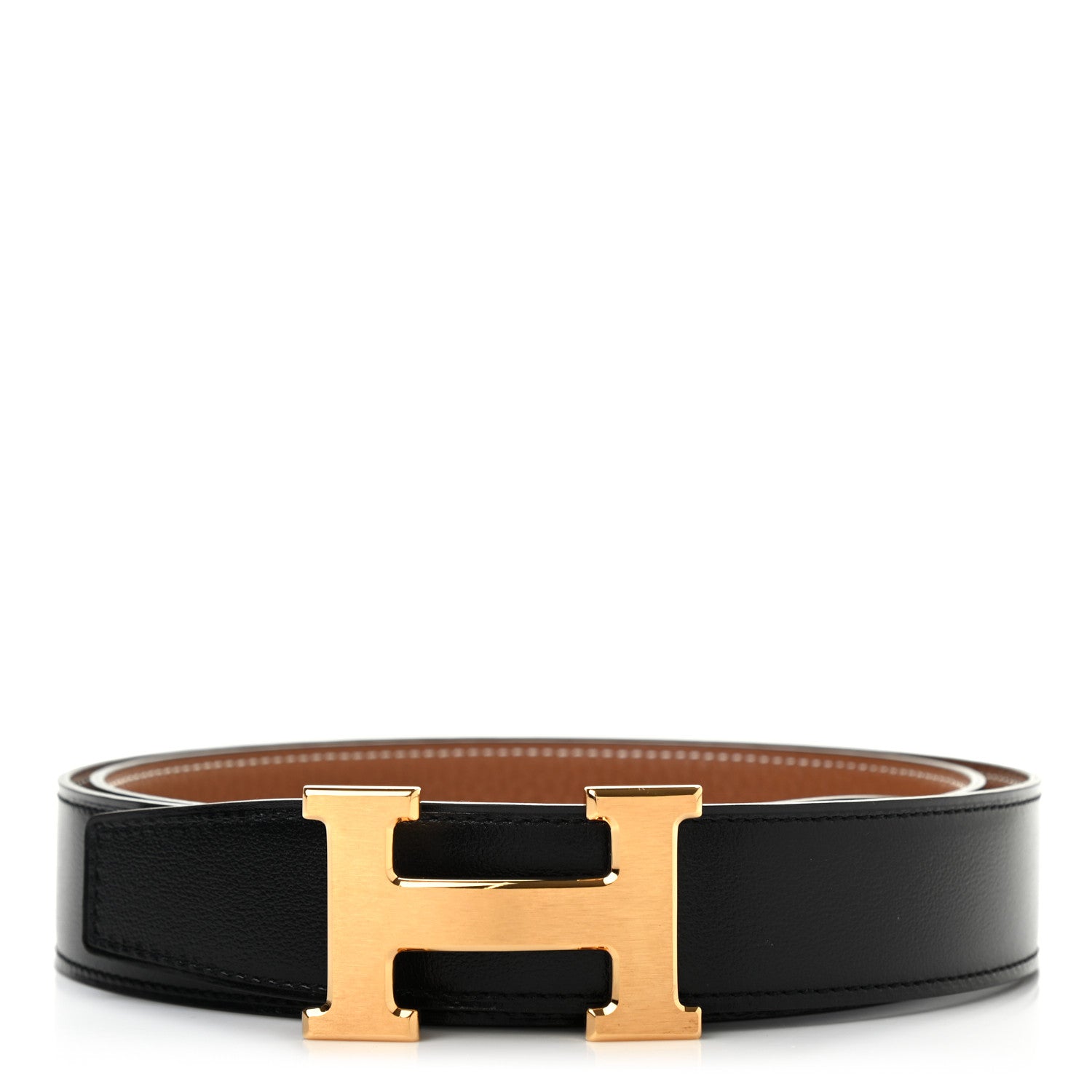 Hermes Box Togo 32mm H Belt 100 Black Gold 1 of 6