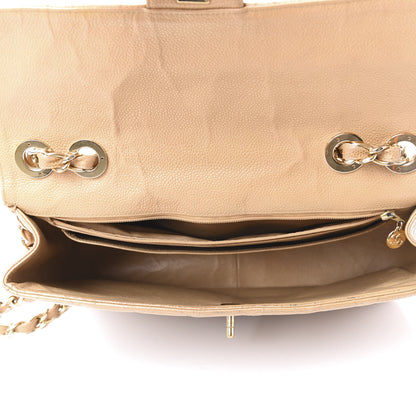 Chanel Caviar Quilted Jumbo Single Flap Beige 4 of 10
