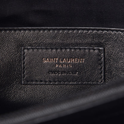 Saint Laurent Sheepskin Matelasse Chevron Monogram Monochrome Large College Satchel Black 6 of 7