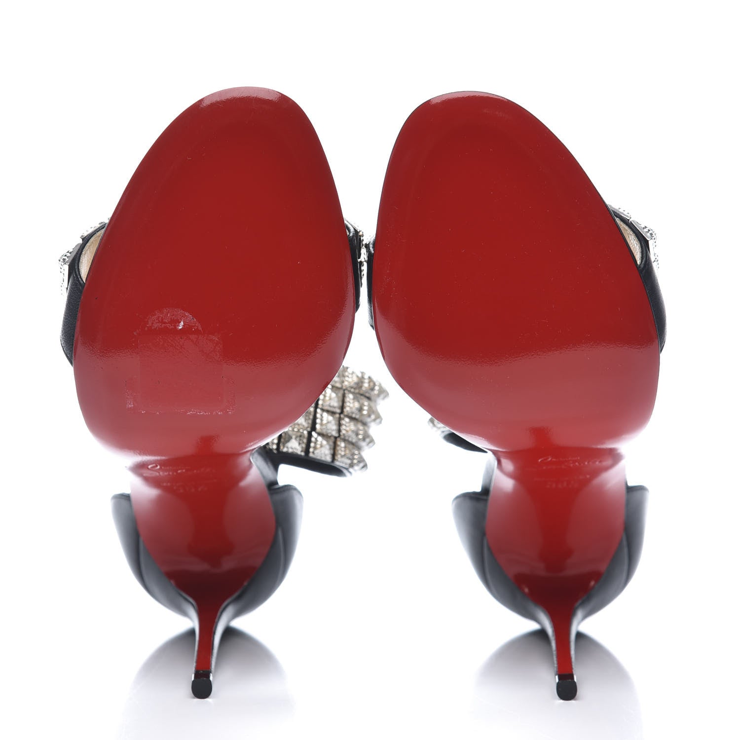 Christian Louboutin Nappa Priyadora 100 Studded Sandals 36.5 Black Silver 6 of 11