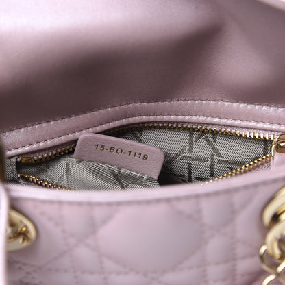 Christian Dior Metallic Lambskin Cannage Mini Lady Dior Lotus 10 of 12