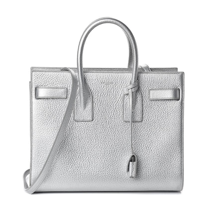 Saint Laurent Metallic Calfskin Small Sac De Jour Silver 1 of 9