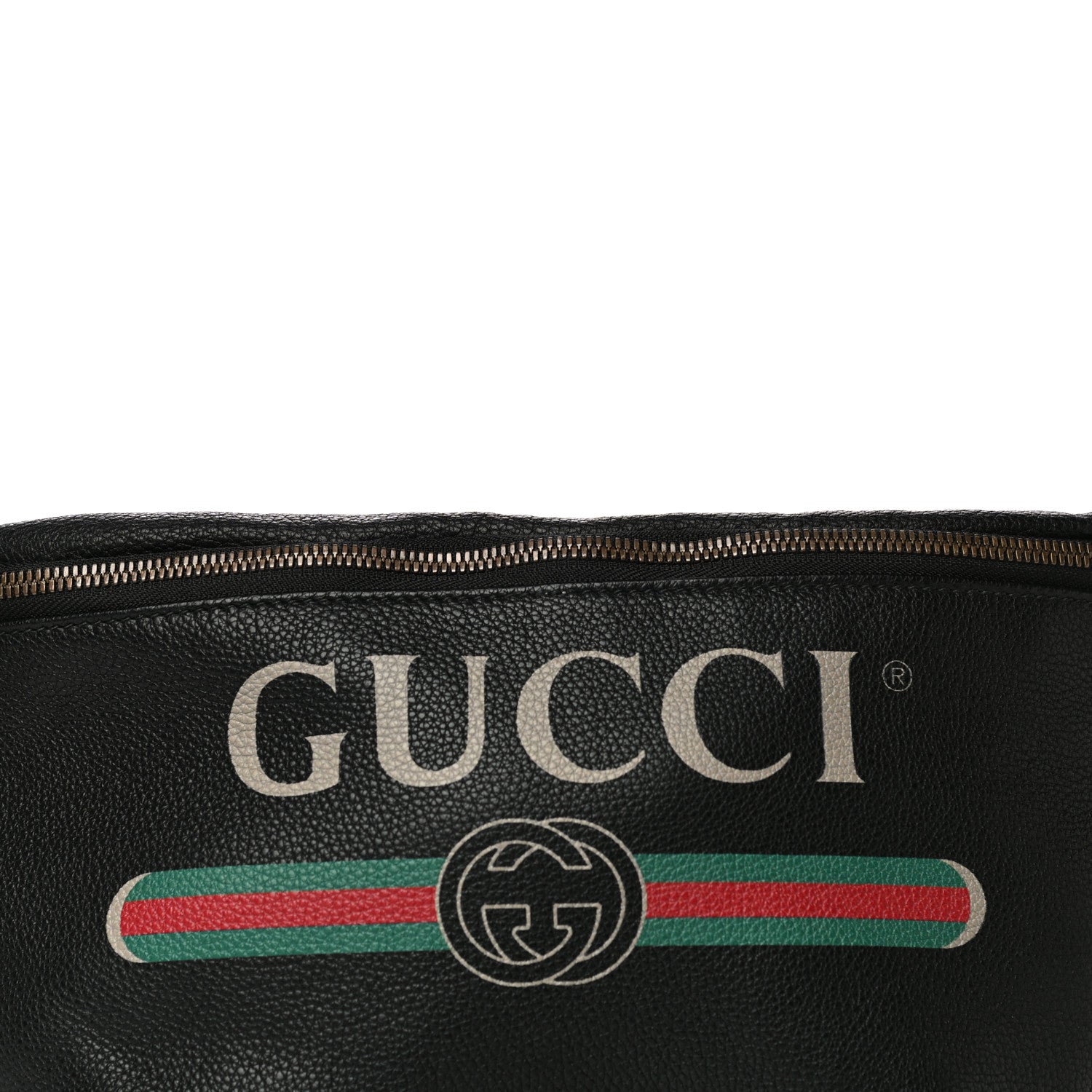 Gucci Grained Calfskin Logo Belt Bag Black 7 of 13