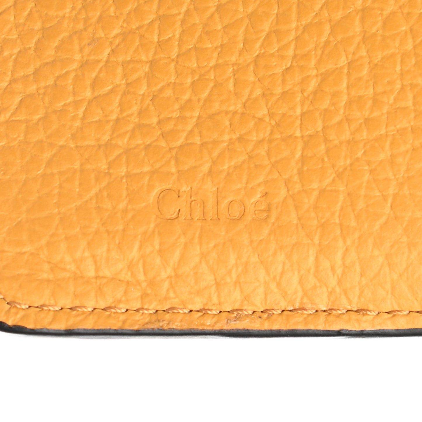 Grained Calfskin Marcie Square Wallet Tan Apricot