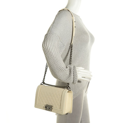 Chanel Calfskin Quilted Medium Boy Flap Light Beige 2 of 8