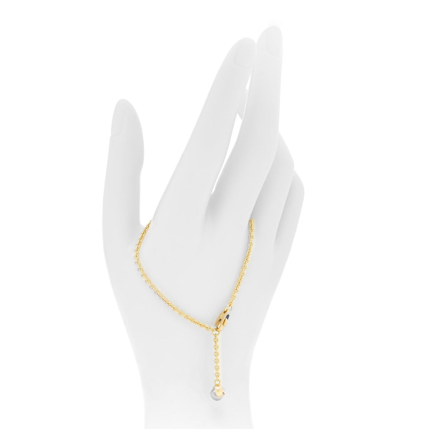 18K Yellow White Pink Gold Trinity Ball Bracelet