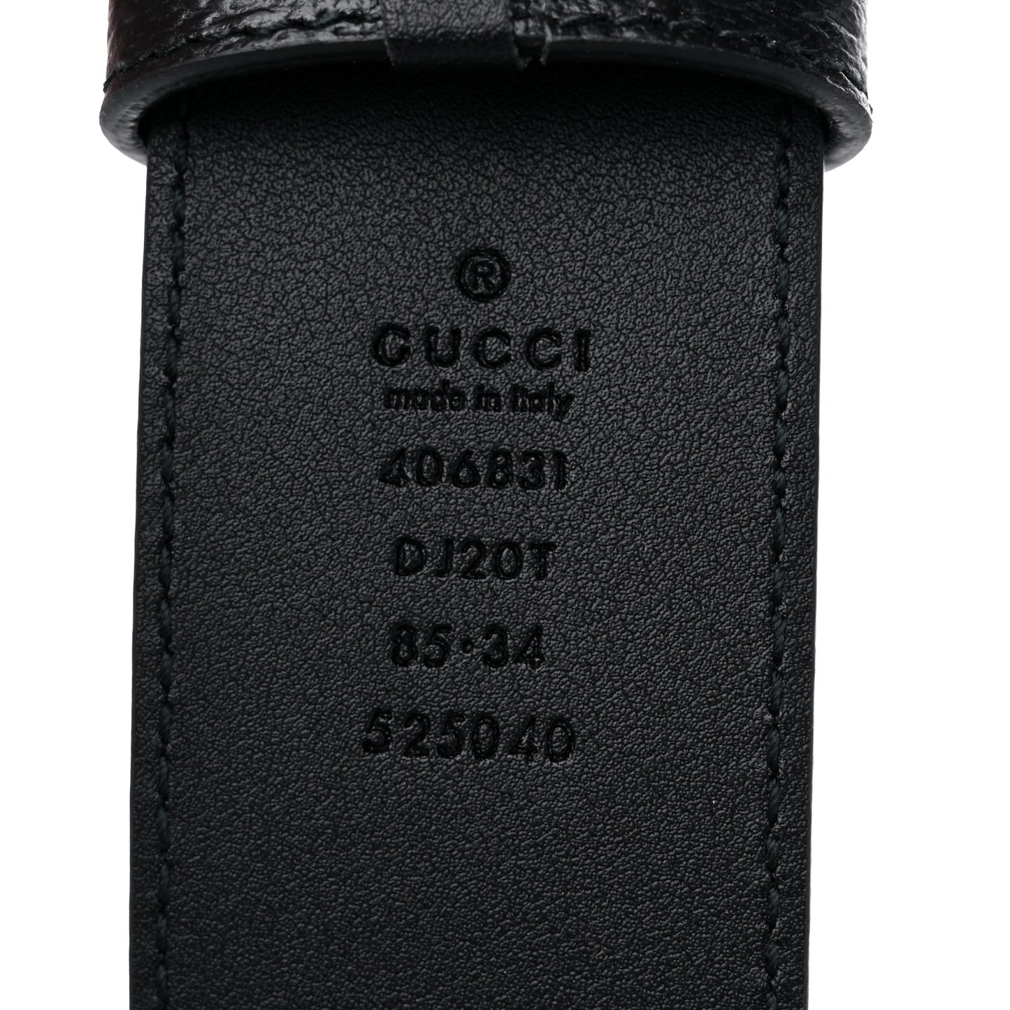 Textured Calfskin Double G 40mm Belt 85 34 Black