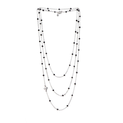 David Yurman Sterling Silver Black Onyx Station Chain Necklace 3 of 5
