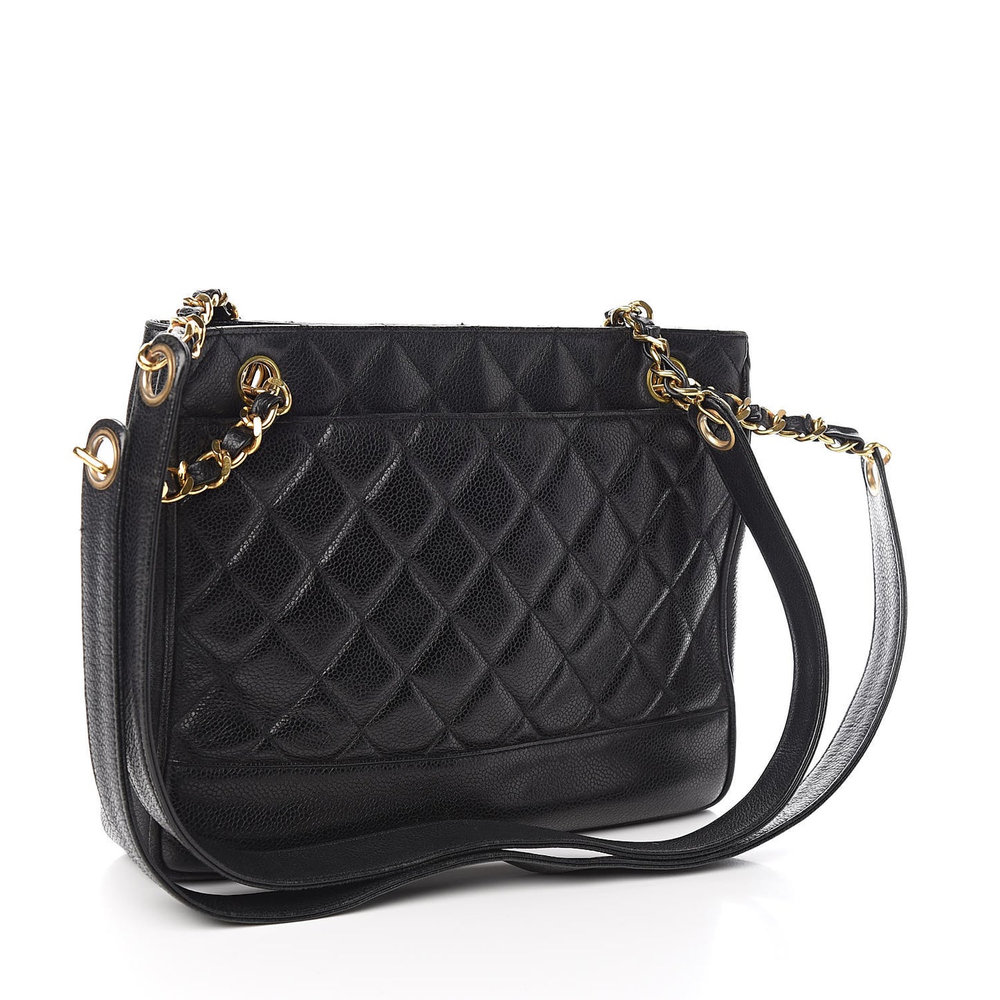 Caviar Quilted Shoulder Bag Black