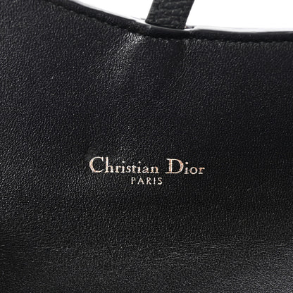 Christian Dior Grained Calfskin Saddle Chain Wallet Pouch Black 6 of 9