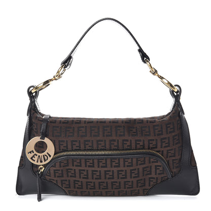 Fendi Zucchino Cuoio Small Chef Pocket Shoulder Bag Black Moro 1 of 12