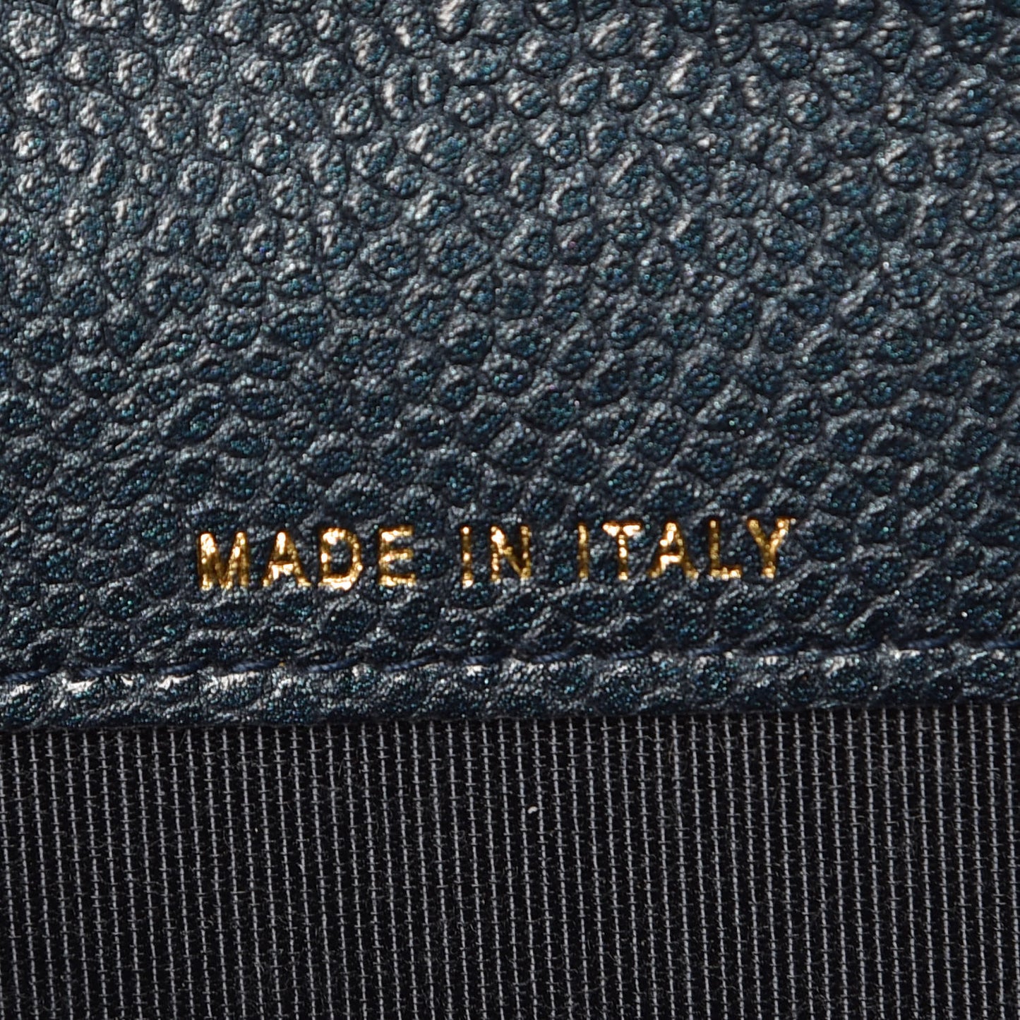 Metallic Caviar Quilted Flap Card Holder Dark Blue
