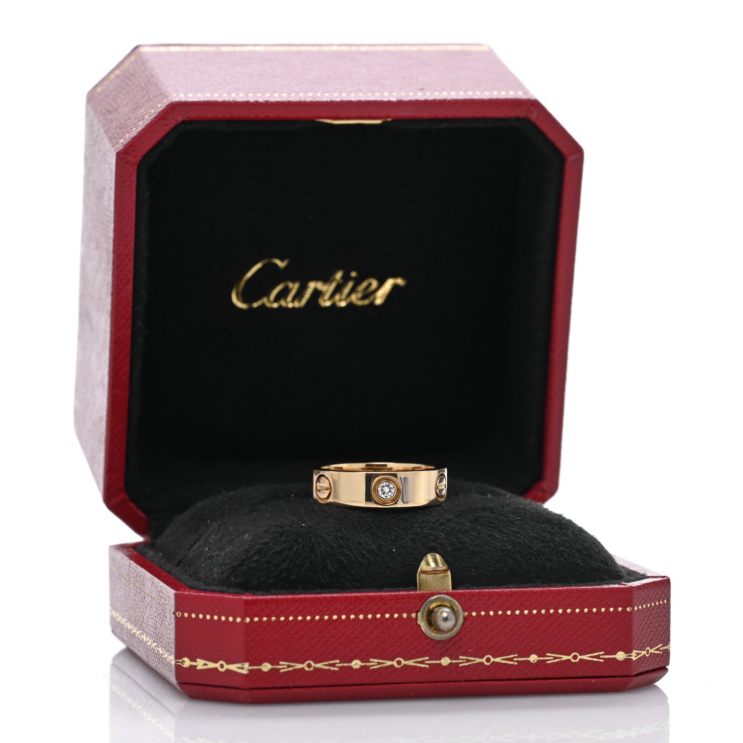 Cartier 18K Yellow Gold 3 Diamond 5.5mm LOVE Ring 53 6.25 5 of 5