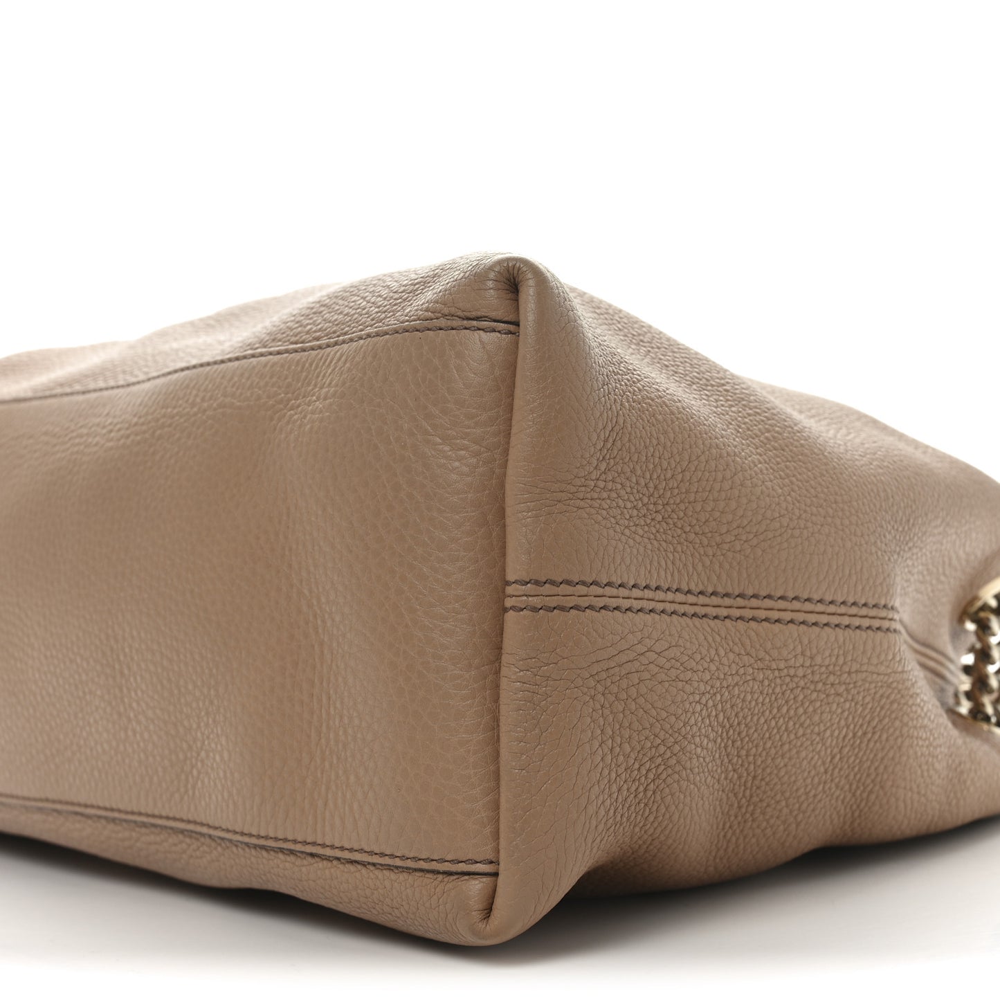 Pebbled Calfskin Medium Soho Chain Shoulder Bag Camelia