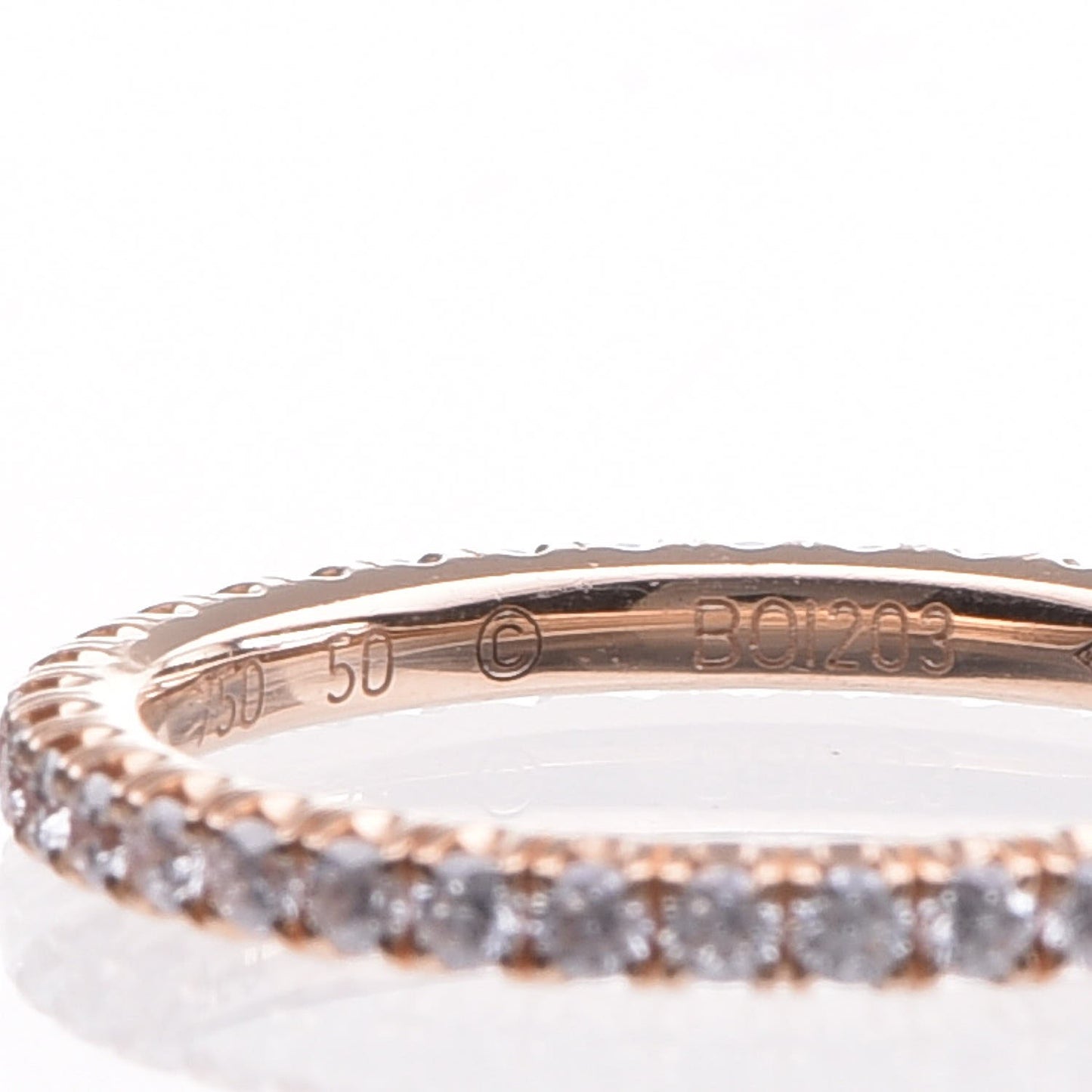 18K Pink Gold Diamond 2mm Étincelle de Wedding Band Ring 50 5.25