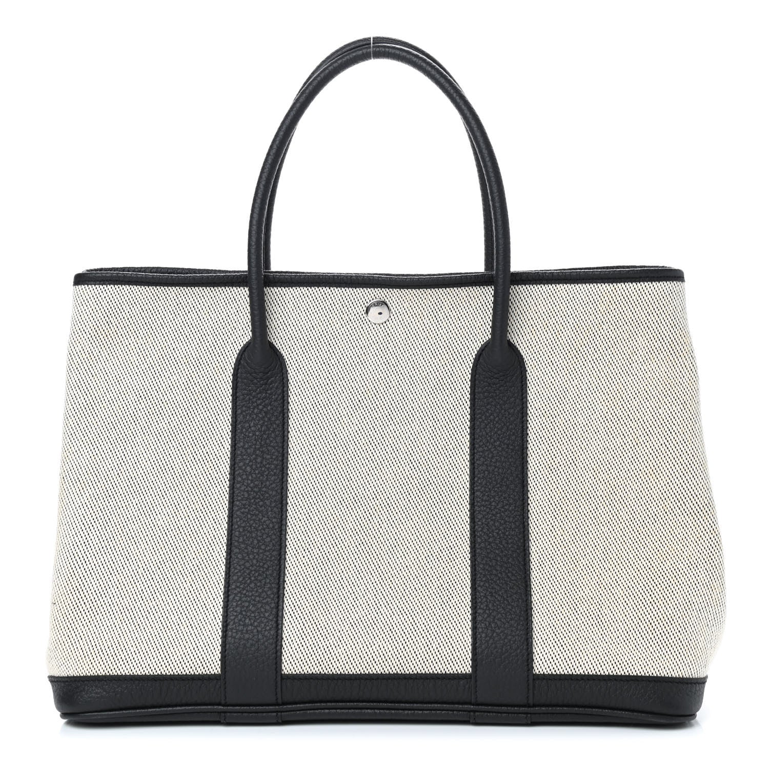Hermes Twill H Negonda Garden Party 36 MM Tote Ecru Black 1 of 10