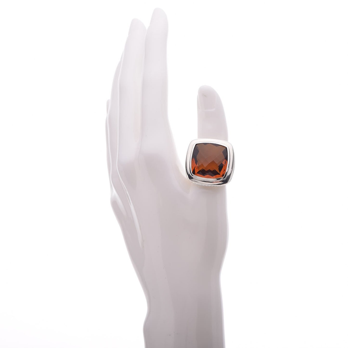 Sterling Silver Citrine 20mm Albion Statement Ring 56 7.5