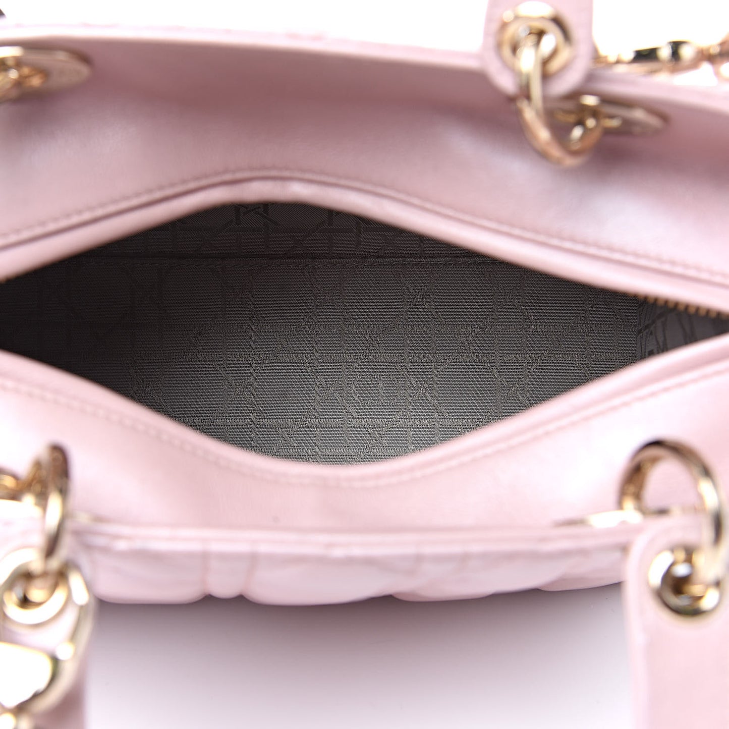 Pearly Lambskin Cannage Medium Lady Dior Lotus
