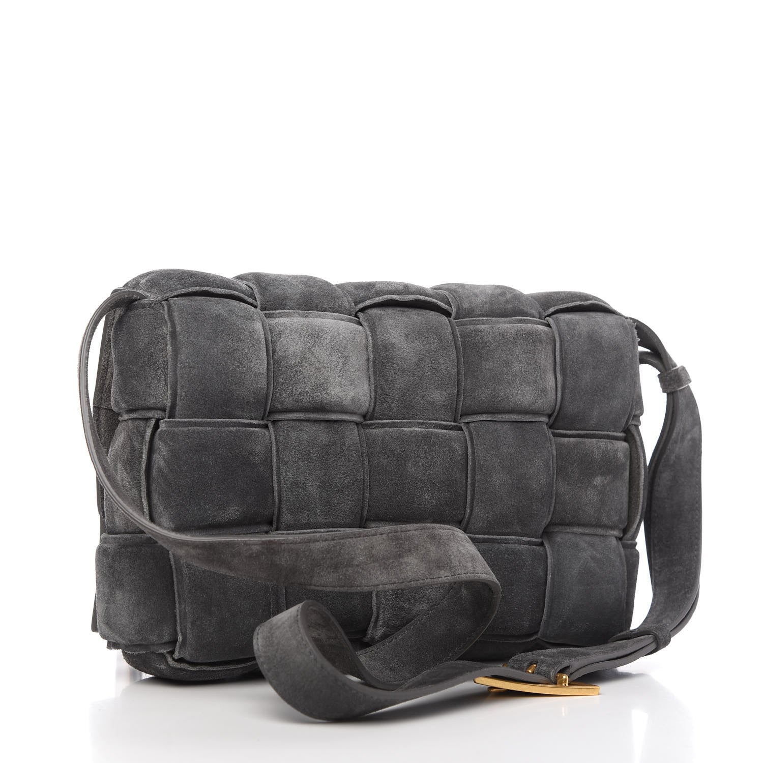 Bottega Veneta Suede Maxi Intrecciato Padded Cassette Crossbody Bag Graphite 3 of 8