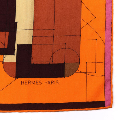 Hermes Cashmere Silk Echec Au Roi Shawl 140 2 of 4