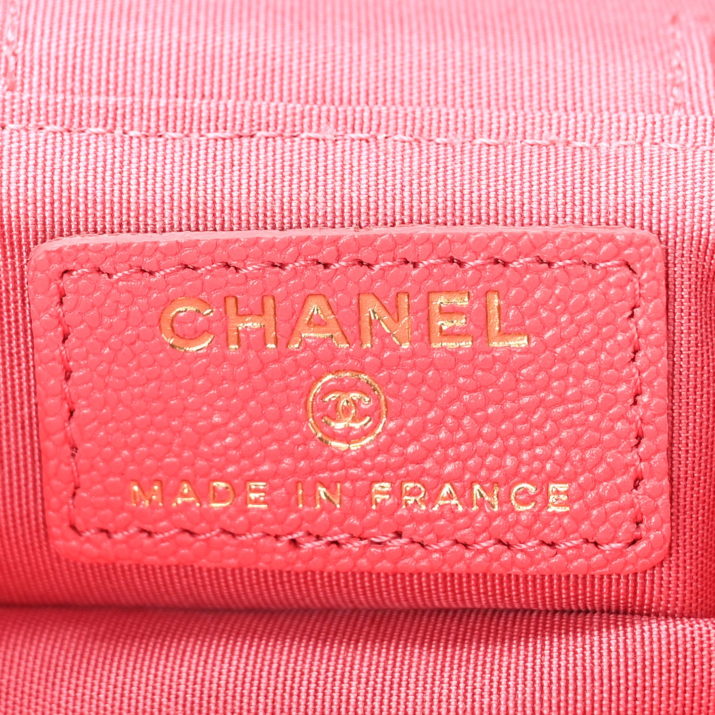 Caviar Quilted Mini Top Handle Vanity With Chain Pink
