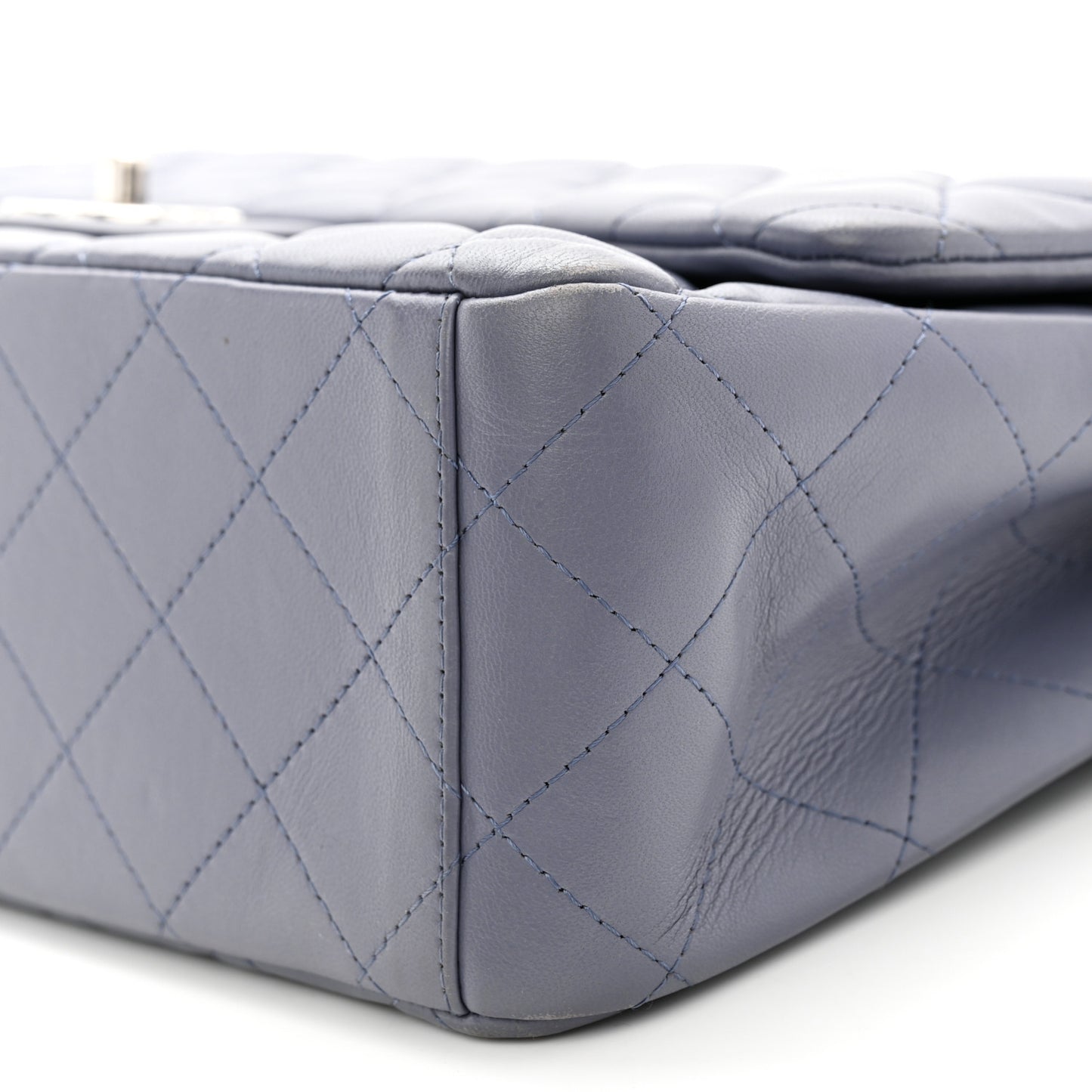 Lambskin Quilted Maxi Double Flap Light Purple