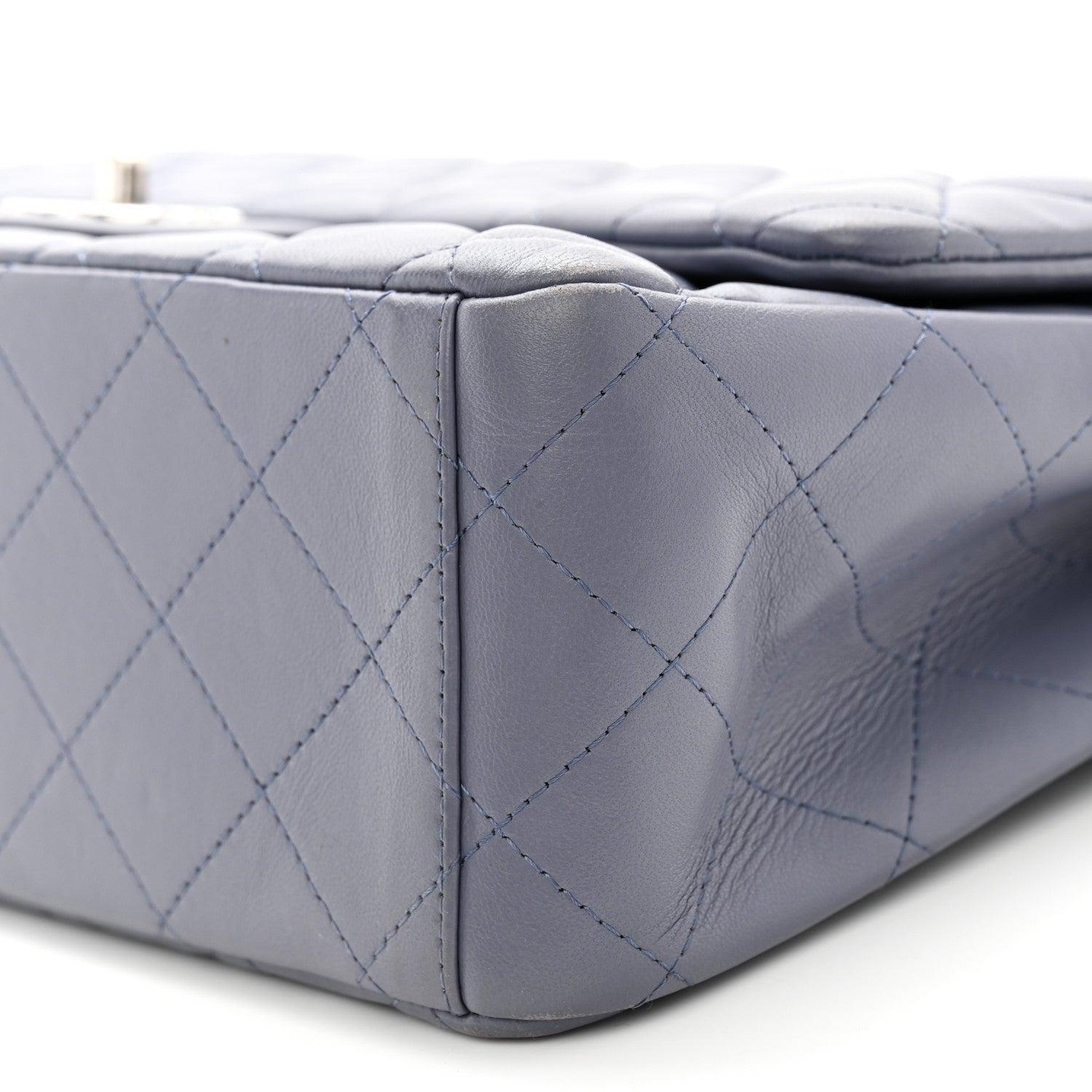 Chanel Lambskin Quilted Maxi Double Flap Light Purple 10 of 14