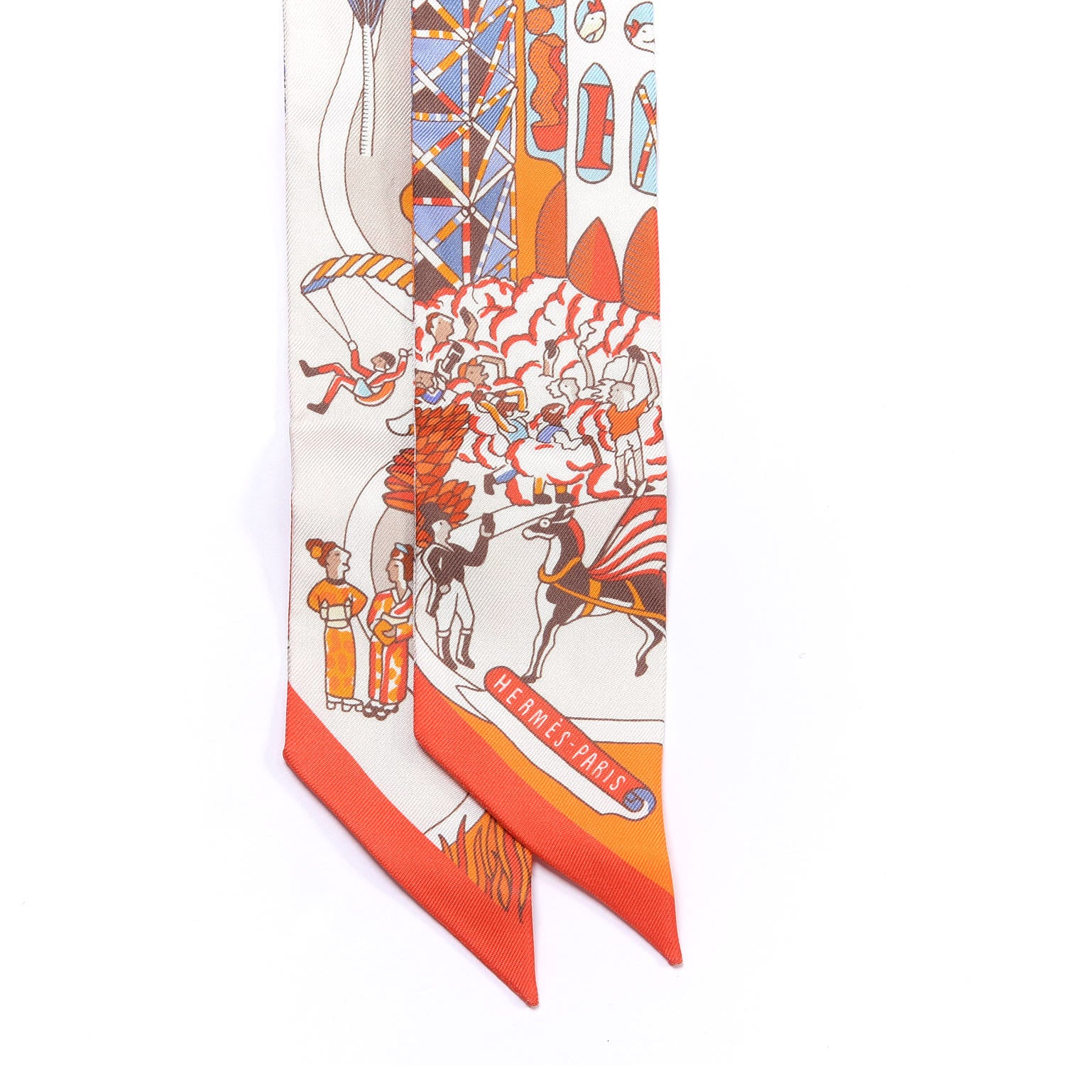 Hermes Silk Exposition Universelle Twilly Orange Ciel Brique 2 of 4