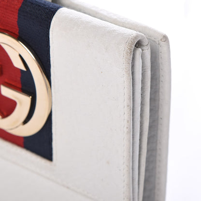 Gucci Pebbled Calfskin Web French Flap Wallet White 7 of 10