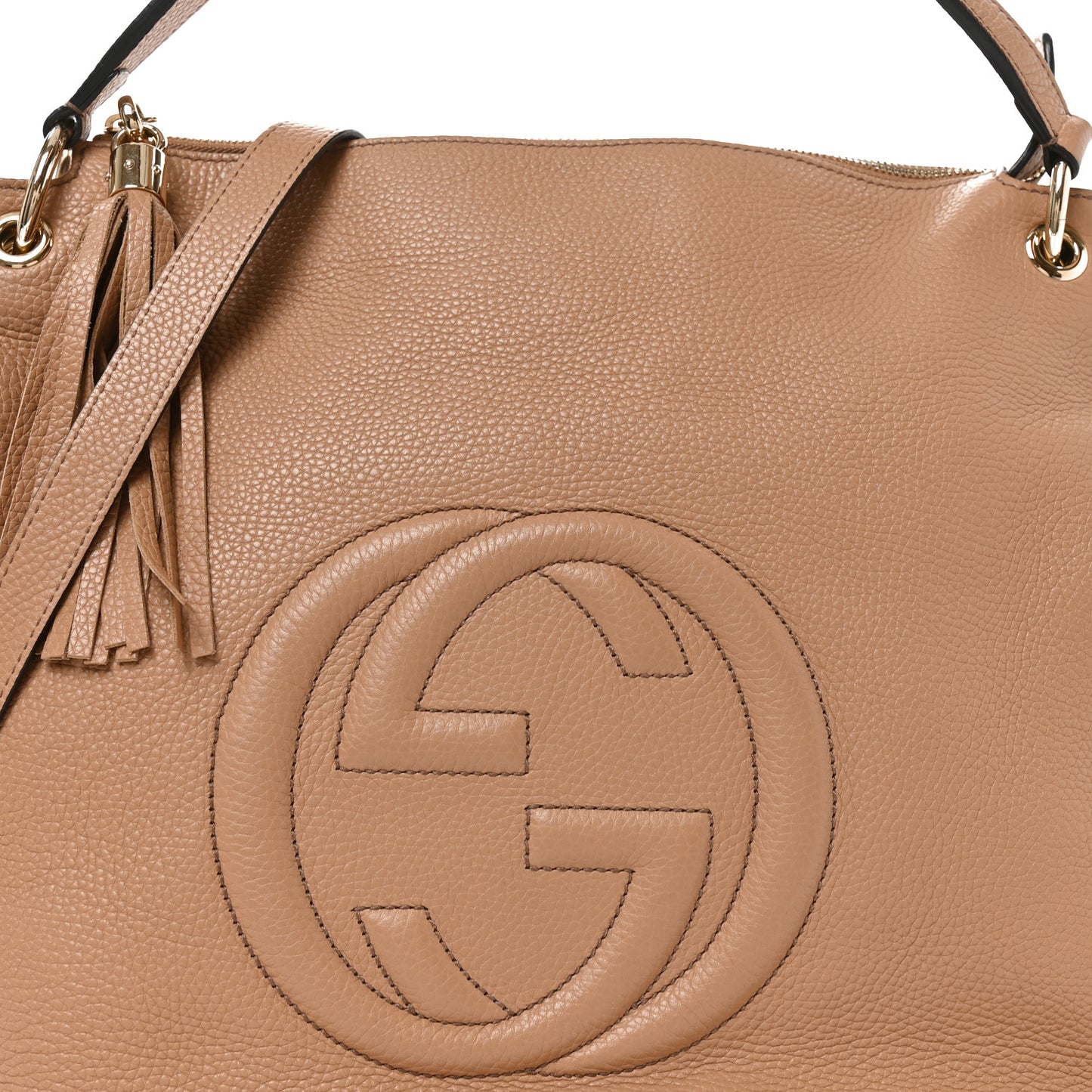 Pebbled Calfskin Large Soho Hobo Camelia