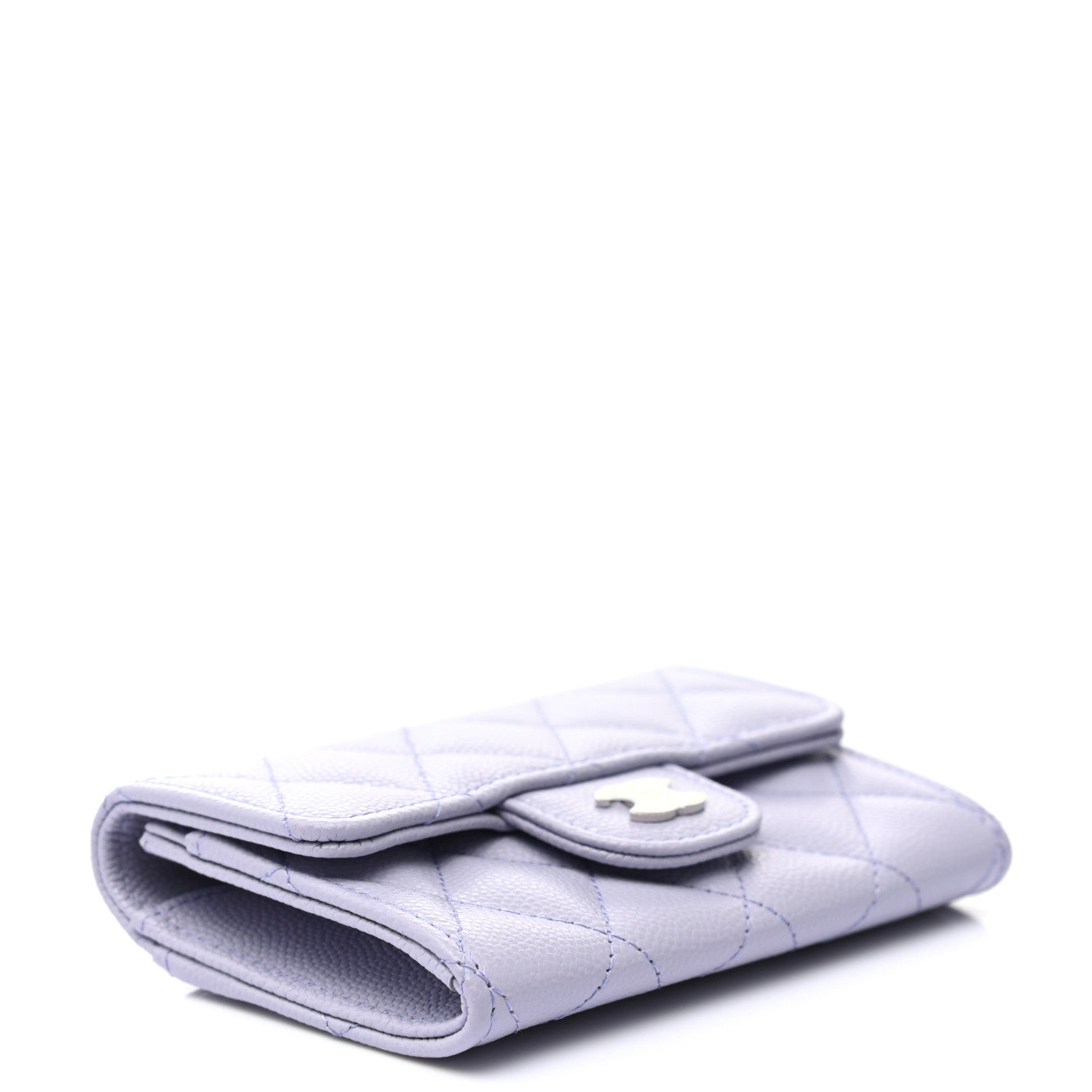 Chanel Caviar Quilted Flap Card Holder Wallet Light Purple 3 of 7