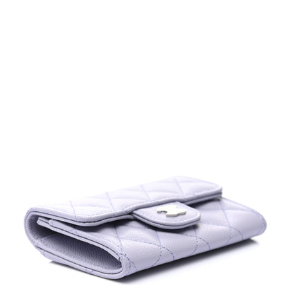 Chanel Caviar Quilted Flap Card Holder Wallet Light Purple 3 of 7