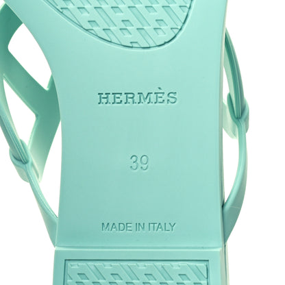 Hermes Rubber Womens Egerie Sandals 39 Vert Embrun 6 of 7