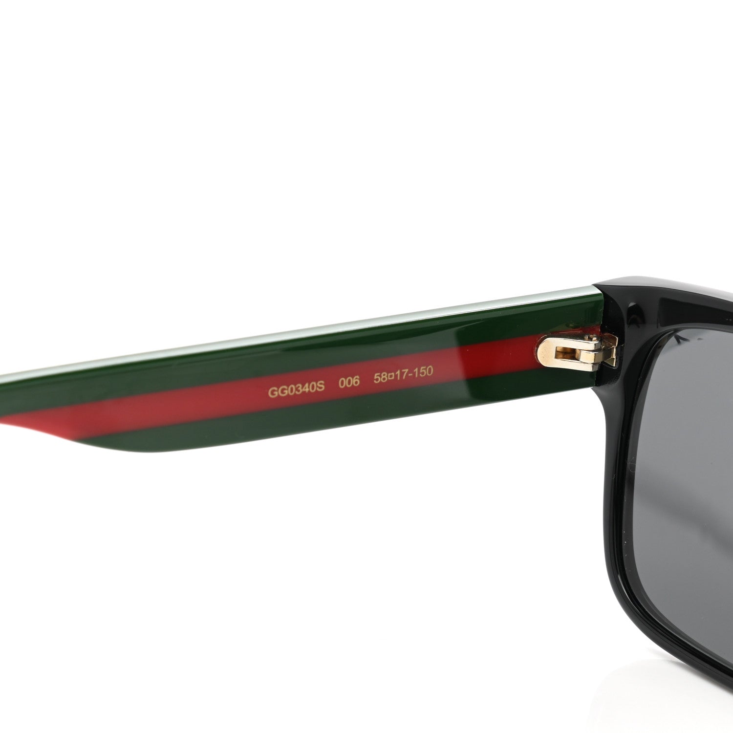 Gucci Acetate Square Frame Web Sunglasses GG0340S Black 6 of 10
