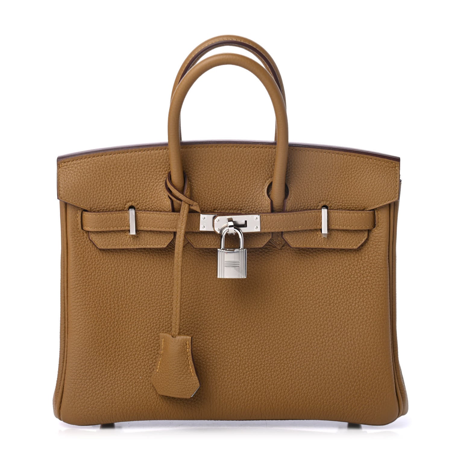 Hermes Togo Verso Birkin 25 Bronze Dore Bleu Brume 1 of 10