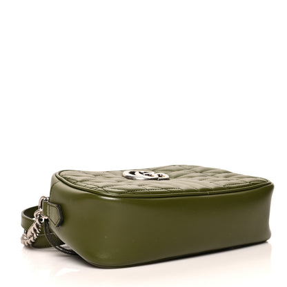 Gucci Calfskin Matelasse Aria Small GG Marmont Chain Shoulder Bag Military Wood 4 of 12