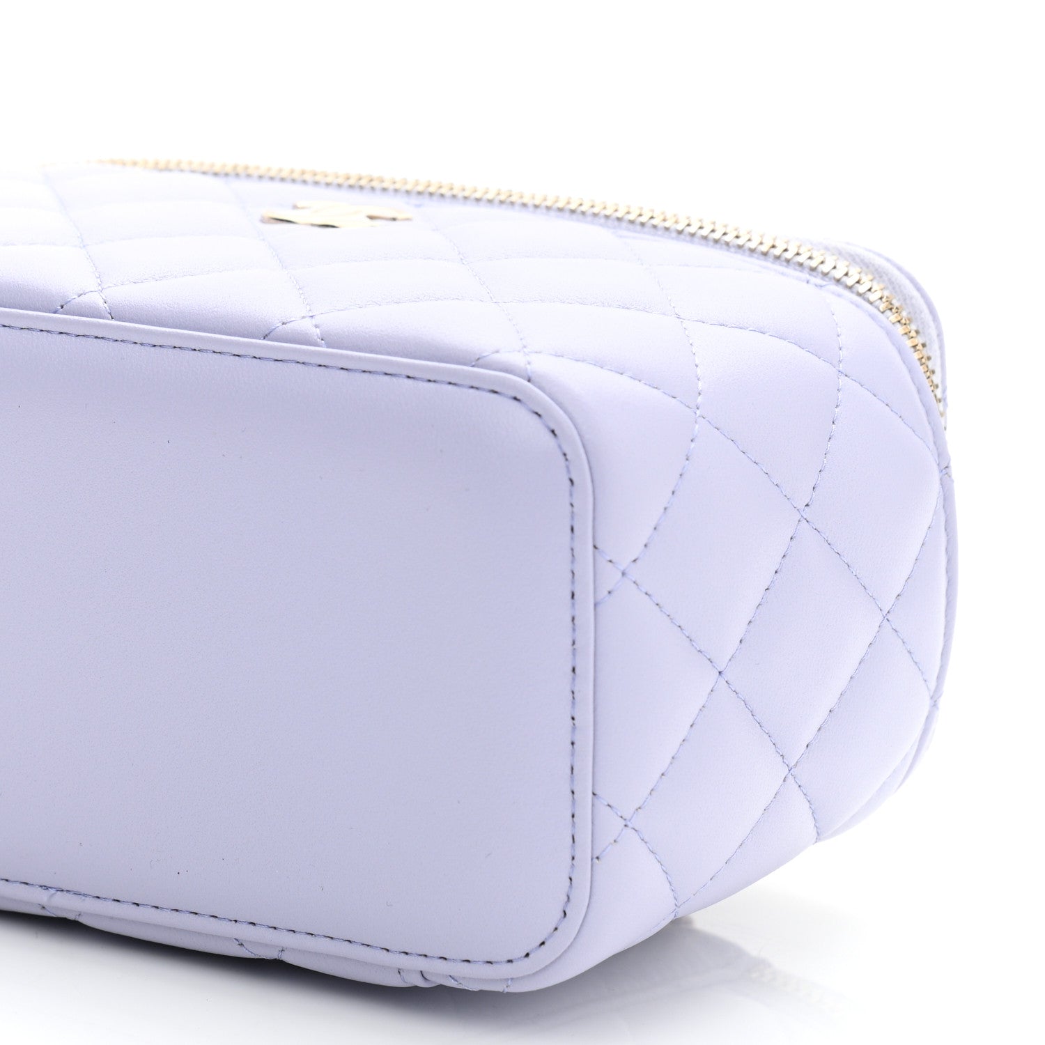 Chanel Lambskin Quilted Small Top Handle Vanity Case With Chain Light Purple 10 of 11