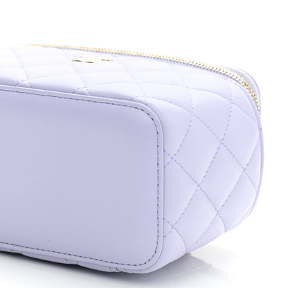Chanel Lambskin Quilted Small Top Handle Vanity Case With Chain Light Purple 10 of 11