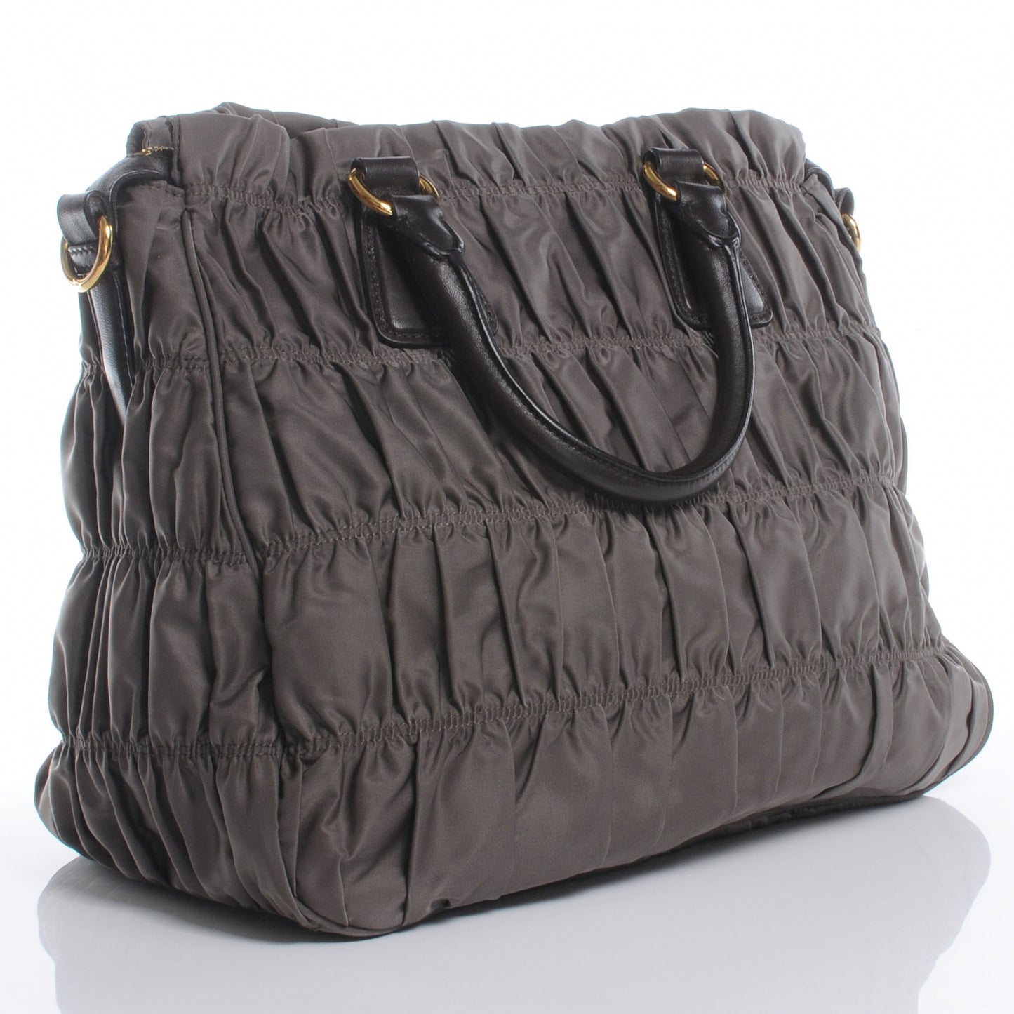 Tessuto Nylon Gaufre Tote Fumo