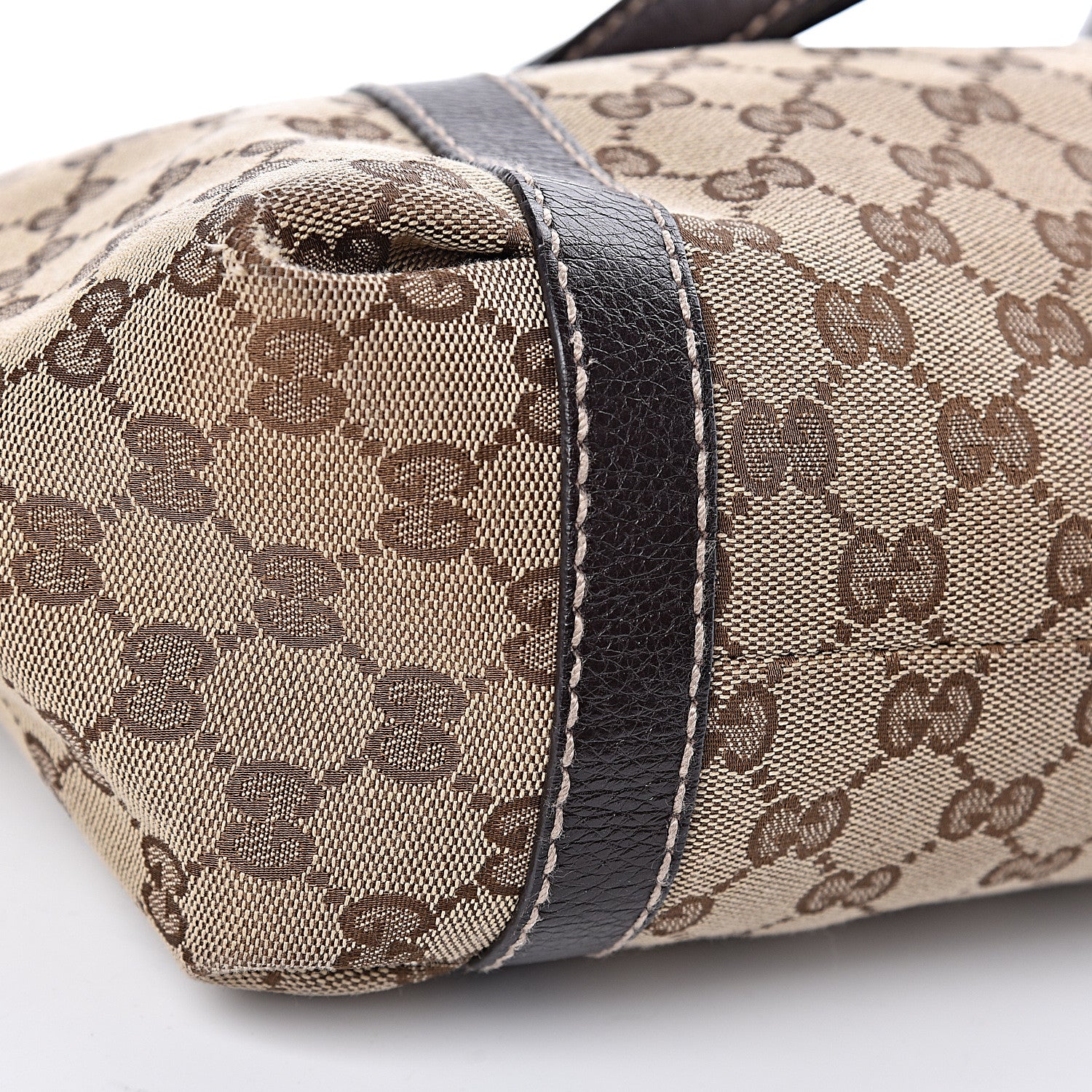 Gucci Monogram Medium New Ladies Web Tote Dark Brown 10 of 11