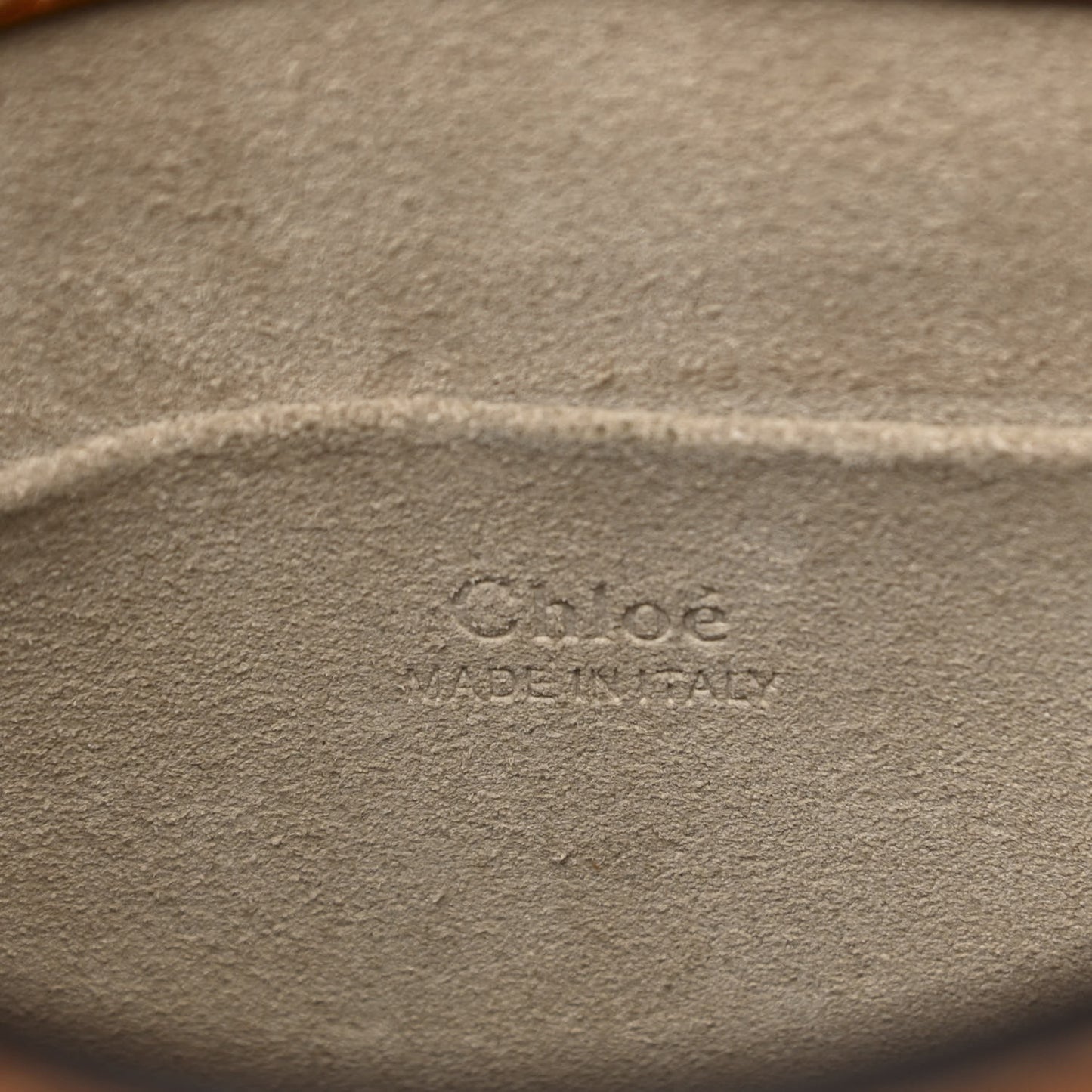 Calfskin Suede Medium Nile Bracelet Bag Caramel