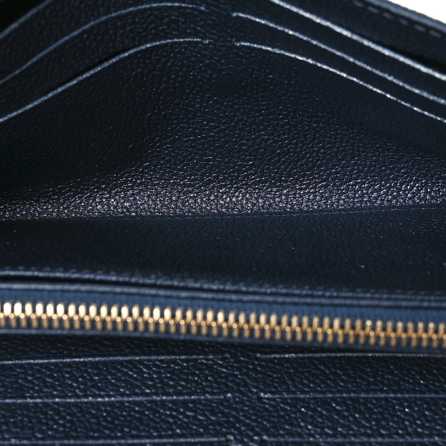 Metallic Empreinte Monogram Crystal Flower Sarah Wallet Navy Blue