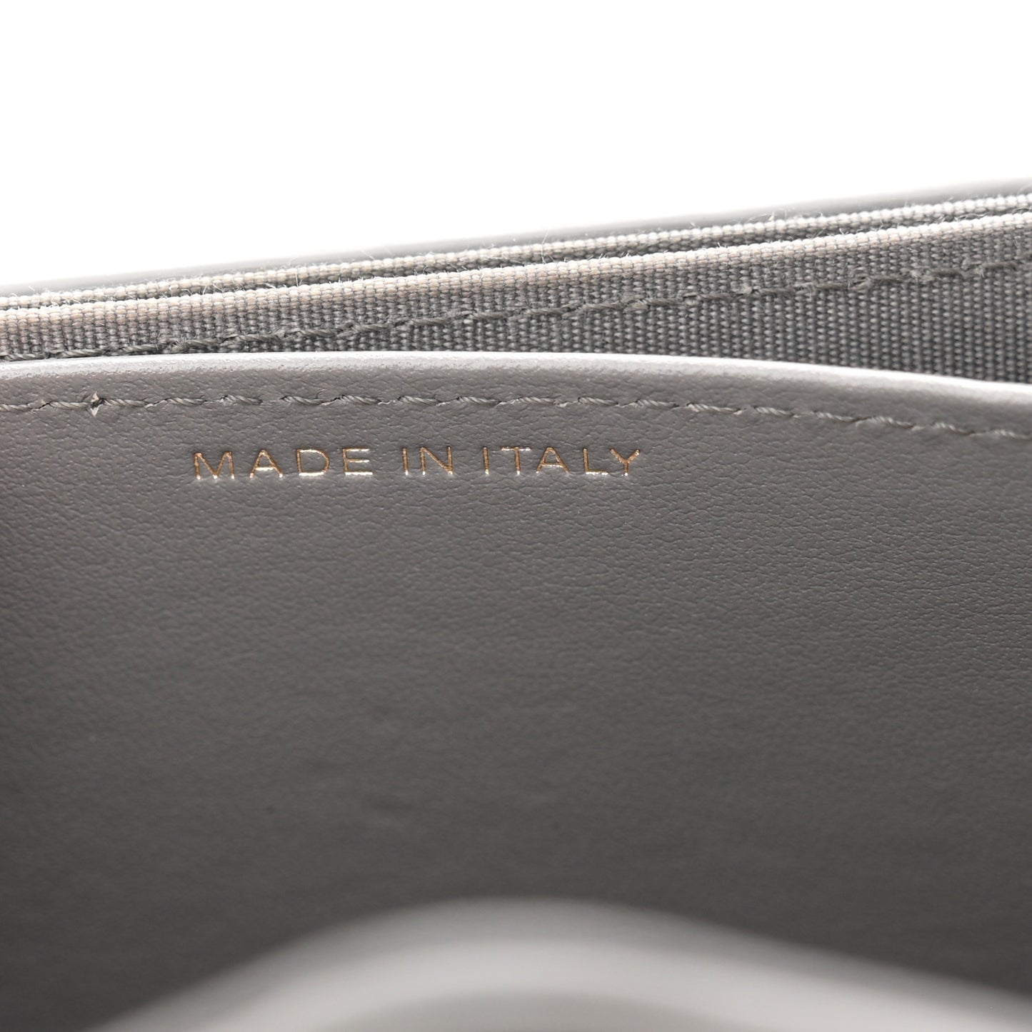 Calfskin Elaphe Double Chevron Card Case On Chain Grey