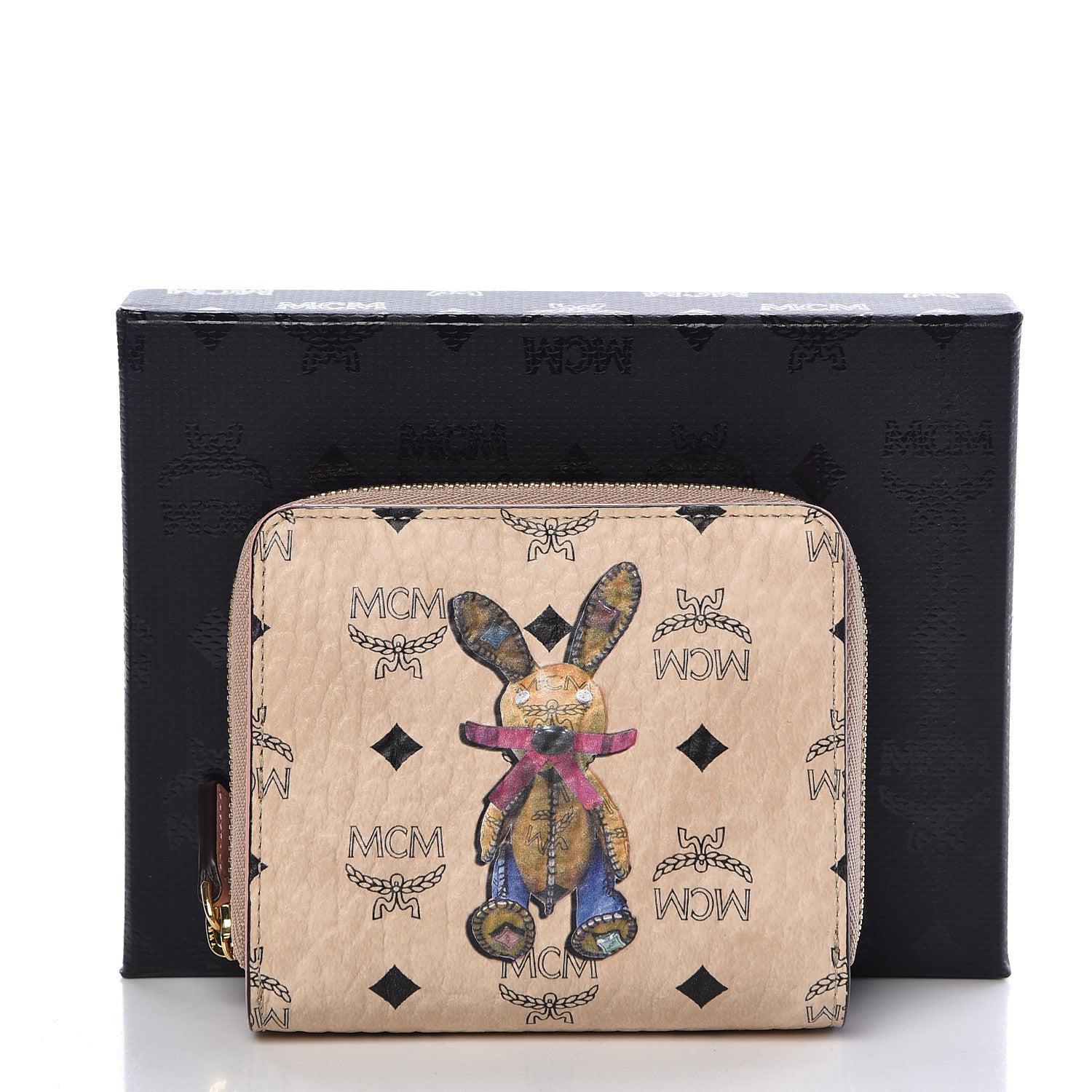 MCM Visetos Rabbit Zip Around Wallet Pink 475826 – FASHIONPHILE