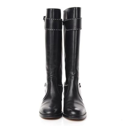 Givenchy Calfskin Studded Riding Boots 39 Black 2 of 14