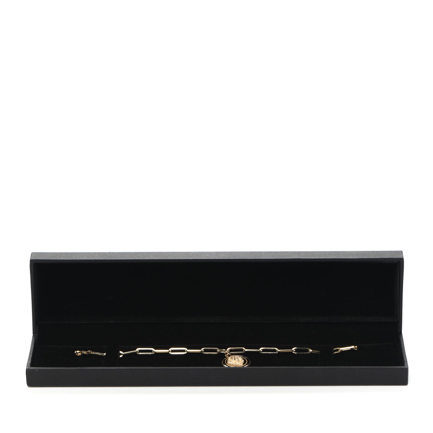 18K Yellow Gold Diamond Strength Medallion Link Bracelet